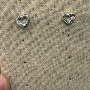 Silver Heart Stud Earrings